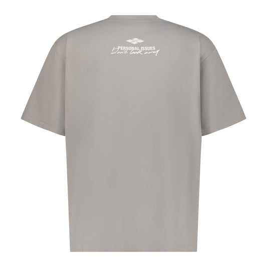 Don't Look Away Oversized T-Shirt - Light Grey