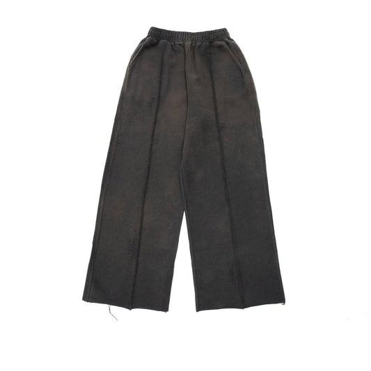 BROWN DESTROYED OVERSIZED SWEATPANTS