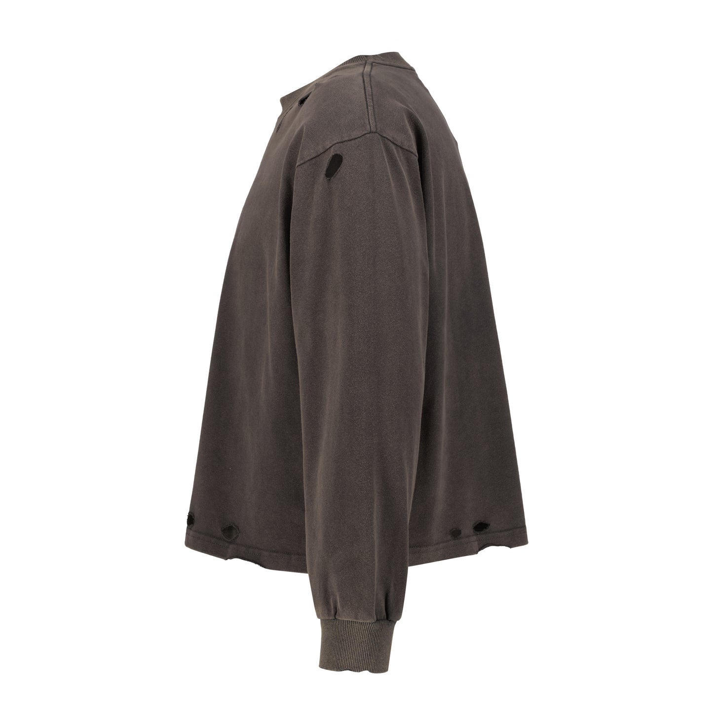 Dark Brown Oversized Cropped Long Sleeve T-Shirt