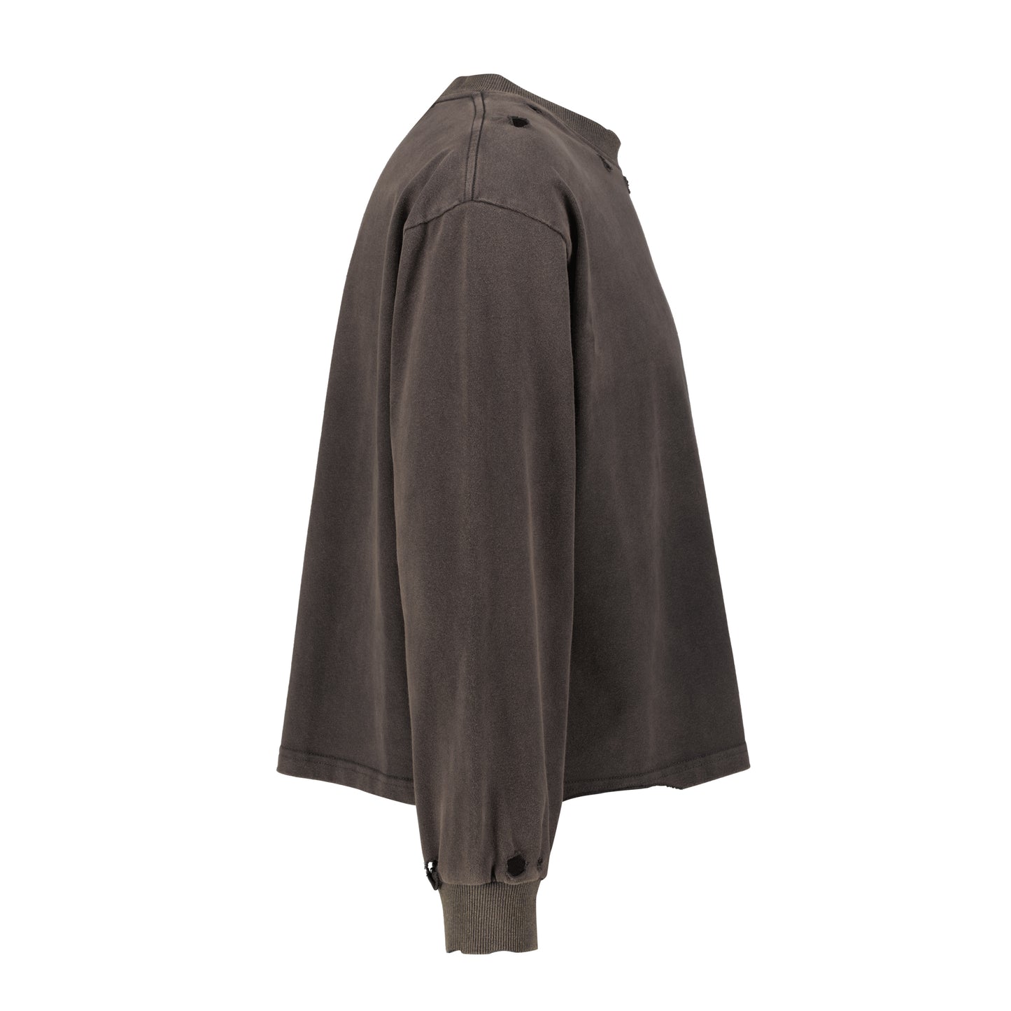 Dark Brown Oversized Cropped Long Sleeve T-Shirt