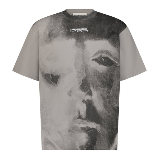 Don't Look Away Oversized T-Shirt - Light Grey
