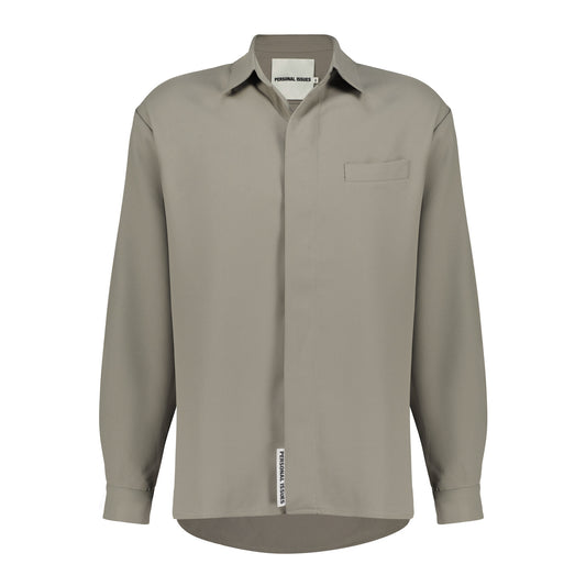 Biege long sleeve oversized shirt