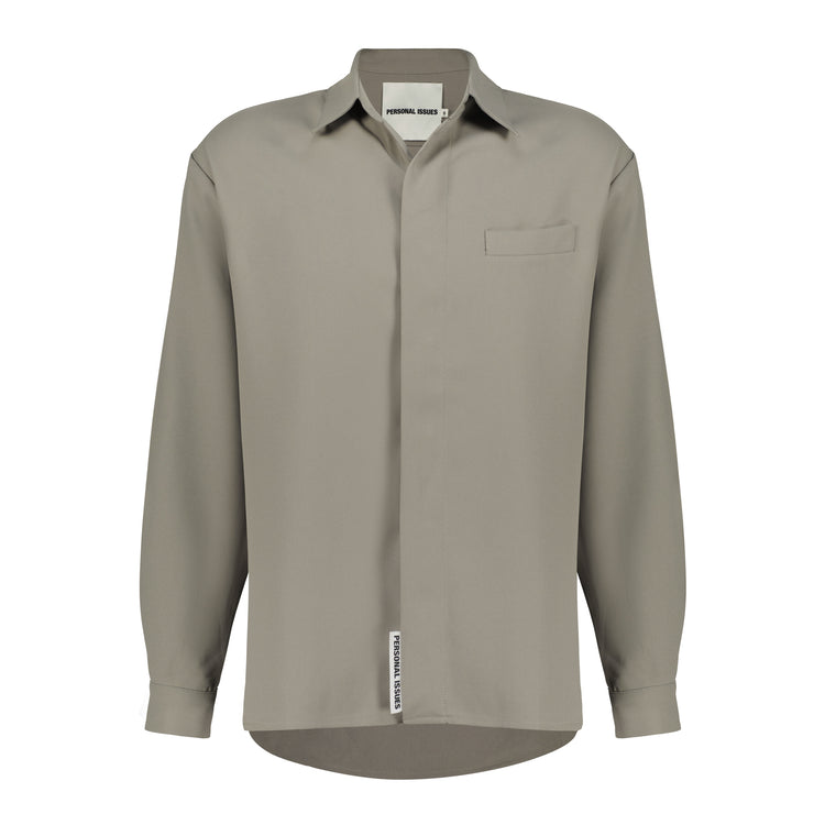 Biege long sleeve oversized shirt