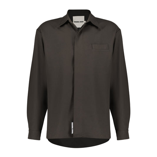 Dark Khaki Long Sleeve Oversized Shirt