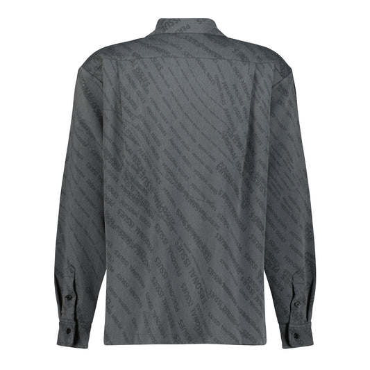Dark Grey Big Fit Stamped logo Long Sleeve Shirt