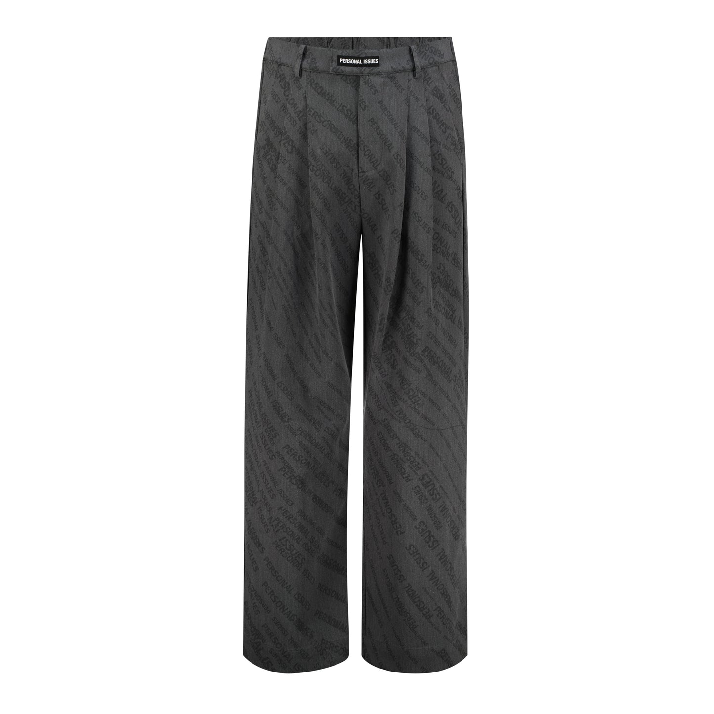 Dark Grey Stamped Wide leg Trouser