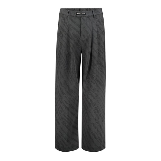 Dark Grey Stamped Wide leg Trouser