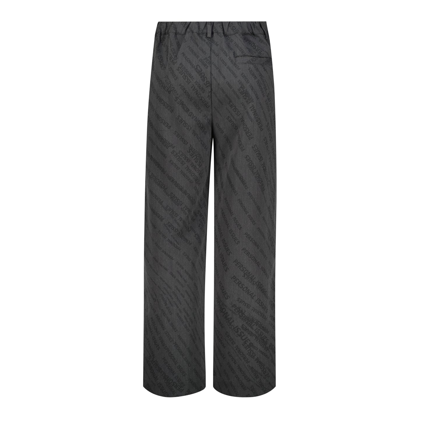 Dark Grey Stamped Wide leg Trouser