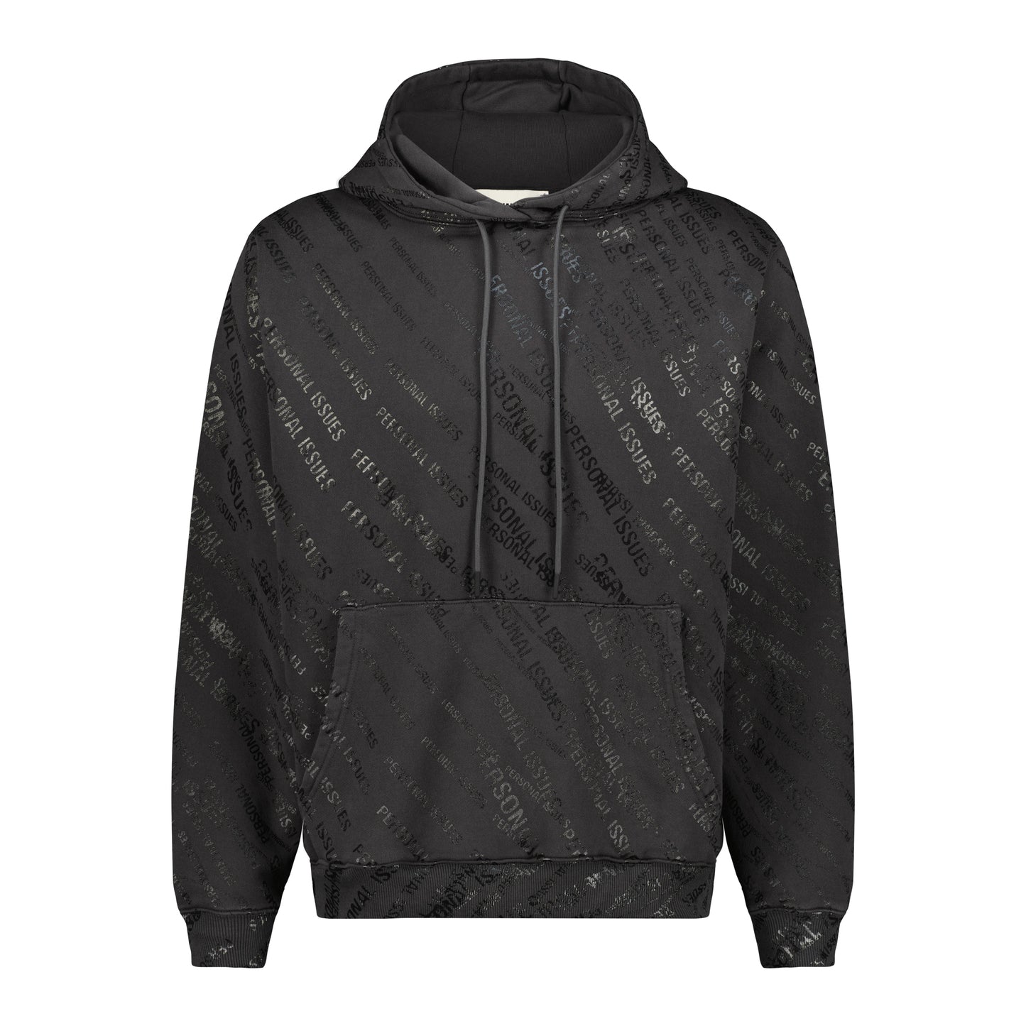 Dark Grey Stamped Oversized Hoodie