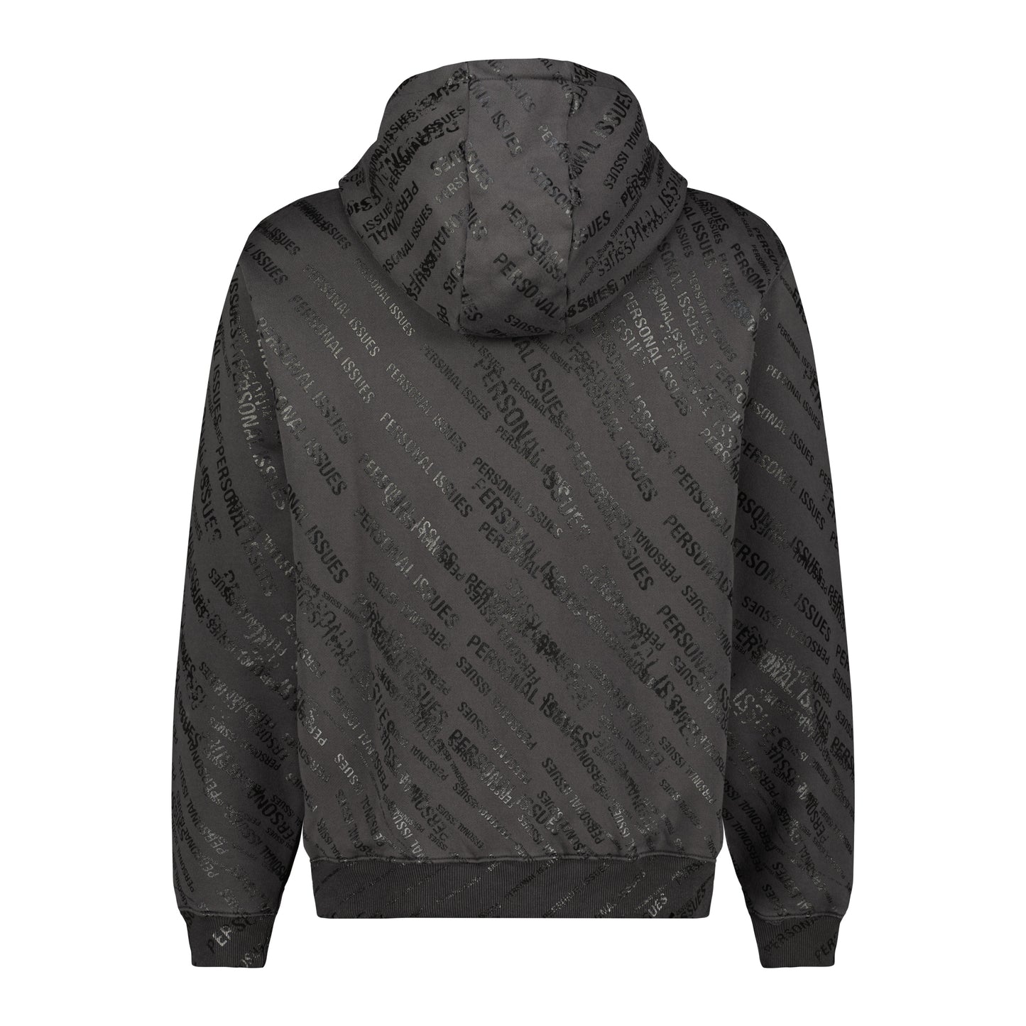 Dark Brown Destroyed Stamped Hoodie